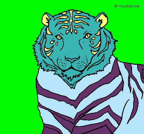 Dibujo Tigre pintado por liguen