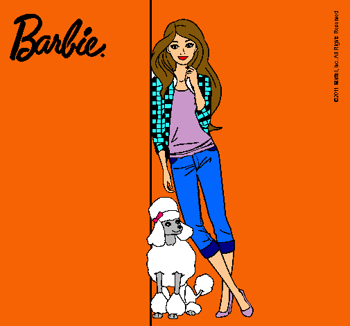 Barbie con cazadora de cuadros