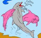 Dibujo Delfines jugando pintado por barbarra4691