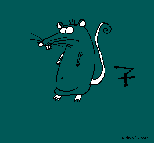 Dibujo Rata pintado por Rocio20