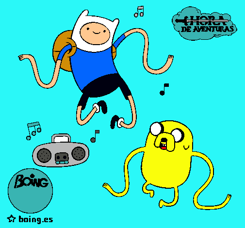 Finn y Jake escuchando música