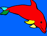 Dibujo Delfín contento pintado por jorfito