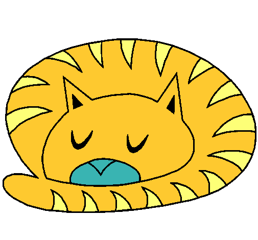 Dibujo Gato durmiendo pintado por urielzaid