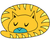 Dibujo Gato durmiendo pintado por urielzaid