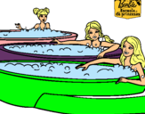 Dibujo Barbie y sus amigas en el jacuzzi pintado por riwdfgopqscz