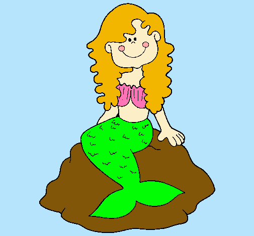 Dibujo Sirena sentada en una roca pintado por Daliia99