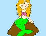 Dibujo Sirena sentada en una roca pintado por Daliia99