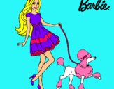 Dibujo Barbie paseando a su mascota pintado por lalis3