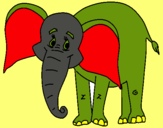 Dibujo Elefante feliz pintado por SergioAAD
