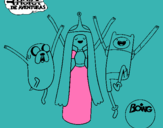 Dibujo Jake, Princesa Chicle y Finn pintado por mnjhuy