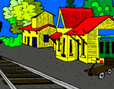 Dibujo Estación de tren pintado por sandrilona