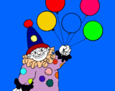 Dibujo Payaso con globos pintado por cristabel 