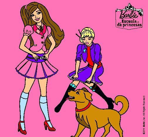 Barbie con su perrito y una amiga