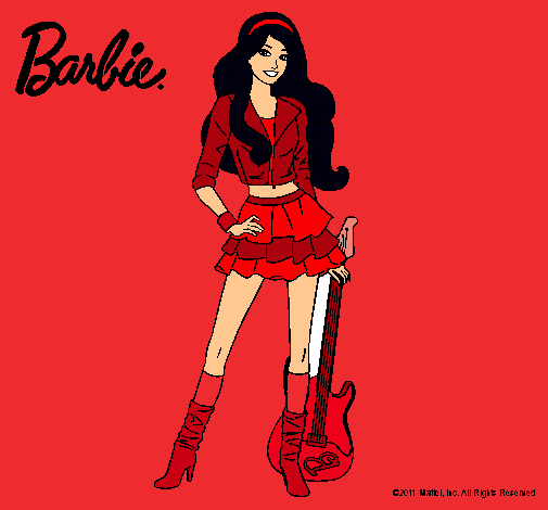 Dibujo Barbie rockera pintado por PrincessSS