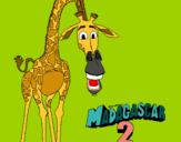 Dibujo Madagascar 2 Melman pintado por jiraf