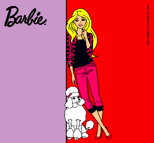 Barbie con cazadora de cuadros