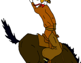 Dibujo Vaquero en caballo pintado por jullio