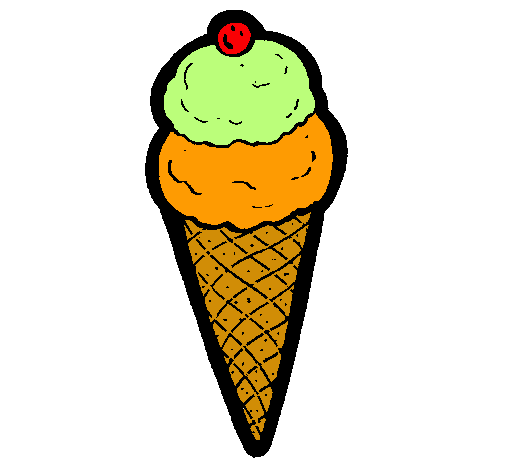 Dibujo Cucurucho de helado pintado por migl