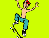 Dibujo Skater pintado por angieko