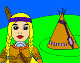 Dibujo India y tepee pintado por shahir