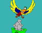 Dibujo Águila reciclando pintado por campuzano