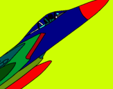 Dibujo Avión de caza pintado por cuadroz