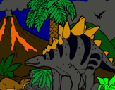 Dibujo Familia de Tuojiangosaurios pintado por joaquin78