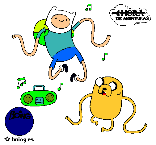 Finn y Jake escuchando música