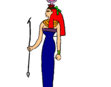 Dibujo Hathor pintado por valeylalo