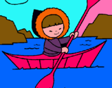 Dibujo Canoa esquimal pintado por camilamonse