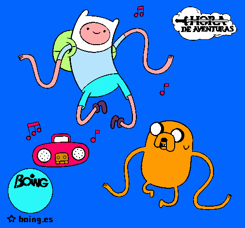 Finn y Jake escuchando música