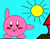 Dibujo Kirby en un día soleado pintado por miralda