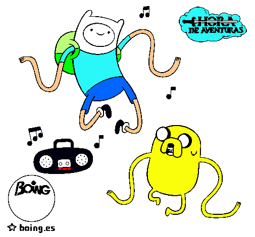 Finn y Jake escuchando música