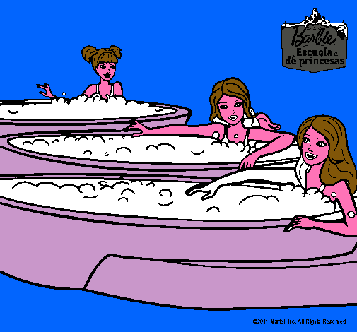 Barbie y sus amigas en el jacuzzi