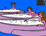 Dibujo Barbie y sus amigas en el jacuzzi pintado por irene5252528