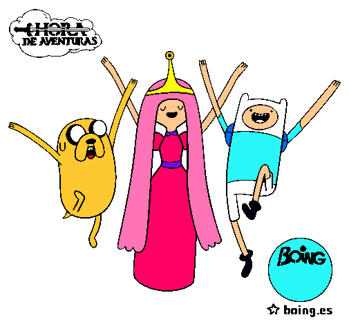 Dibujo Jake, Princesa Chicle y Finn pintado por sandr000