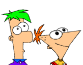 Dibujo Phineas y Ferb pintado por maritta