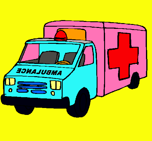 Dibujo Ambulancia pintado por olgam