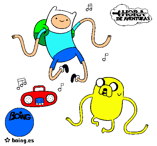 Finn y Jake escuchando música