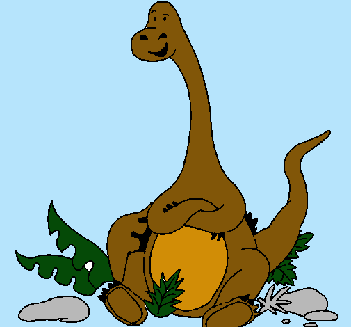 Dibujo Diplodocus sentado pintado por mavito