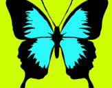 Dibujo Mariposa con alas negras pintado por michelitha