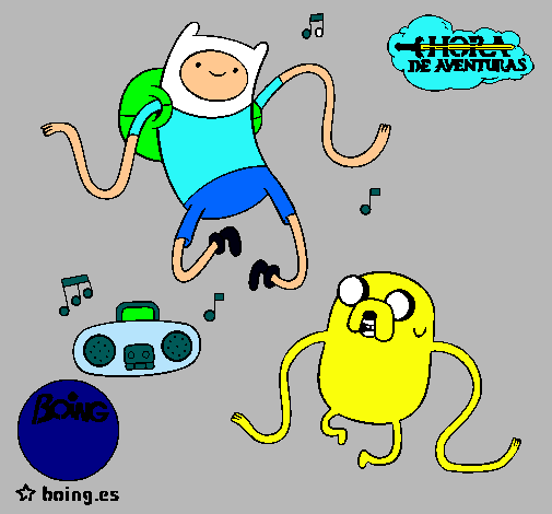 Finn y Jake escuchando música