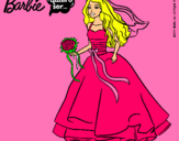 Dibujo Barbie vestida de novia pintado por anaispaolavi