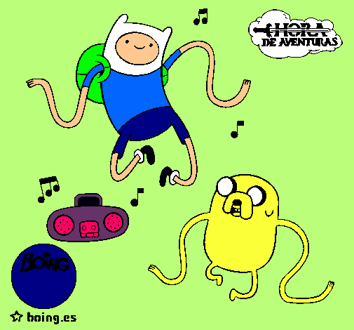 Finn y Jake escuchando música