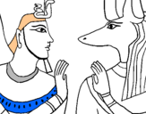Dibujo Ramsés y Anubis pintado por jkjkhkhkl