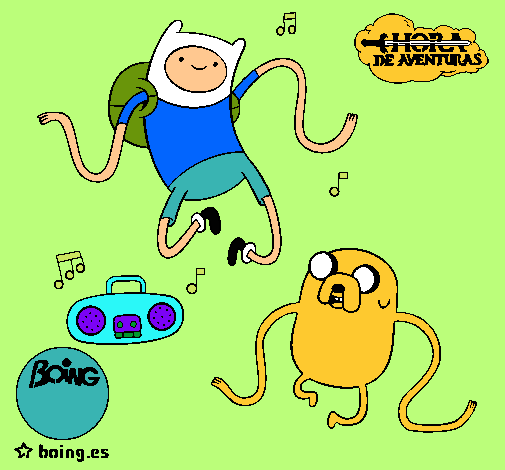 Finn y Jake escuchando música