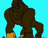 Dibujo Gorila pintado por guerra