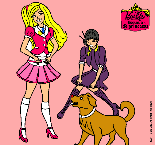 Barbie con su perrito y una amiga