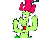 Dibujo Cactus con sombrero pintado por LEIRO