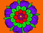 Dibujo Mandala floral pintado por encarnita